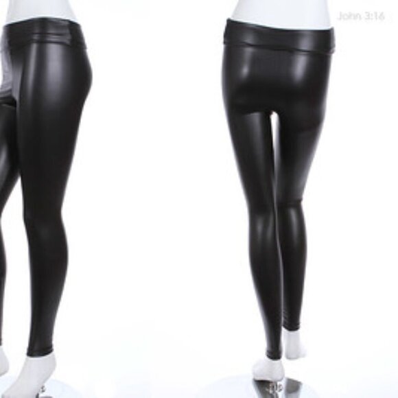 High Waist Leggings Stretch Nylon Solid Fold Over Skinny Pants
New - Picture 4 of 5